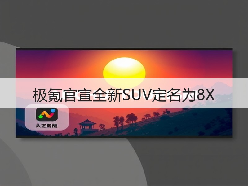 极氪官宣全新SUV定名为8X