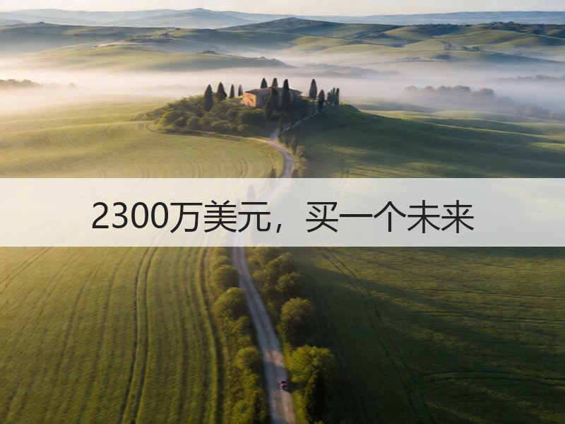 2300万美元,买一个未来 2300万美元,买一个未来
