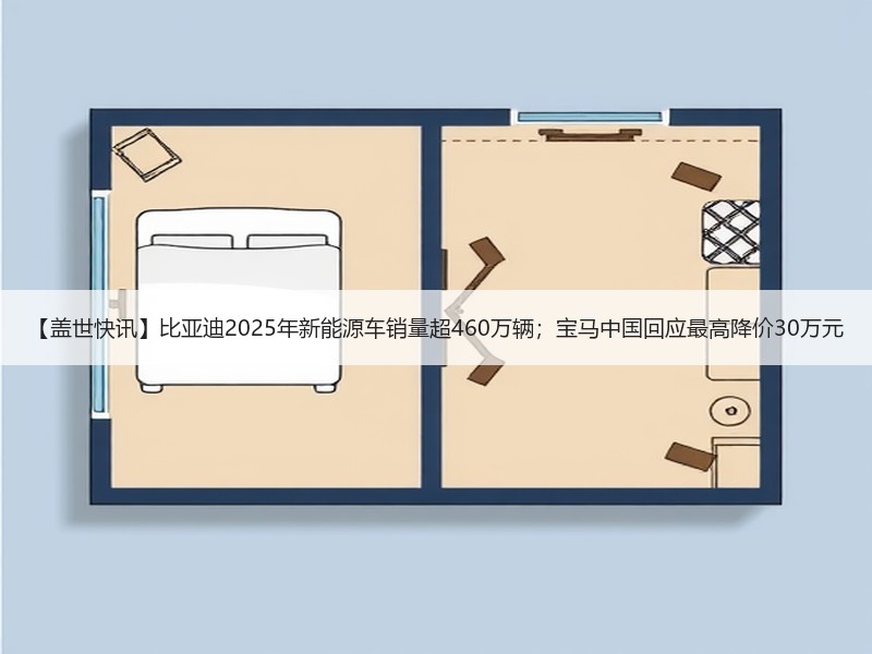 【盖世快讯】比亚迪2025年新能源车销量超460万辆；宝马中国回应最高降价30万元