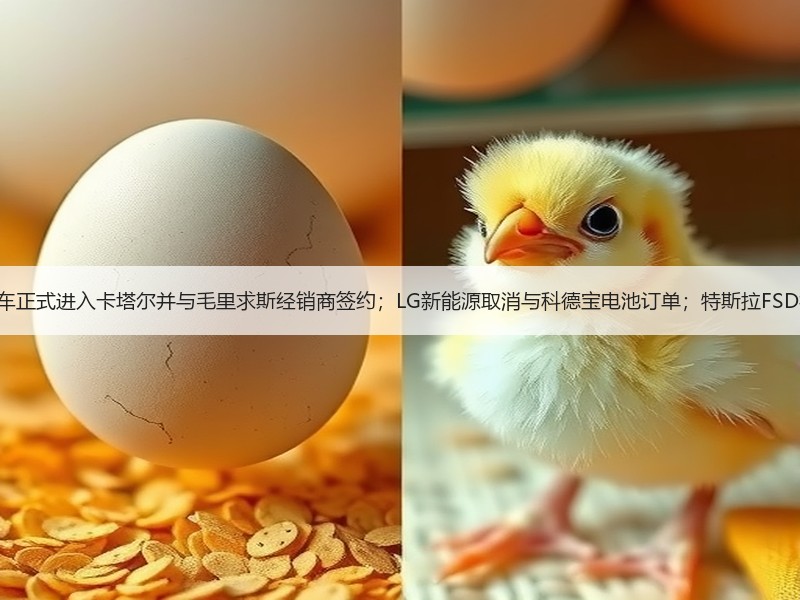【国际快讯】小鹏汽车正式进入卡塔尔并与毛里求斯经销商签约;LG新能源取消与科德宝电池订单;特斯拉FSD行驶里程超70亿英里 【国际快讯】小鹏汽车正式进入卡塔尔并与毛里求斯经销商签约;LG新能源取消与科德宝电池订单;特斯拉FSD行驶里程超70亿英里